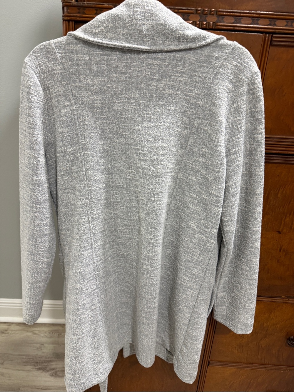 Banana Republic Light Gray Asymmetrical Zip Trench Coat - Picture 4 of 4